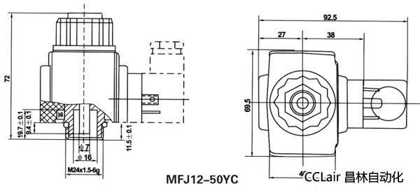 油研型液壓閥用電磁鐵線圈，MFJ12-YC交流濕式閥用電磁鐵,MFZ12-YC直流濕式閥用電磁鐵,比例電磁鐵